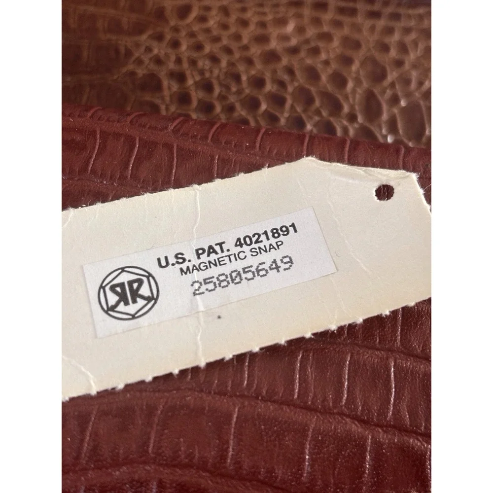Clutch‎ Red Alligator Crocodile Genuine Leather Purse Bag 80's